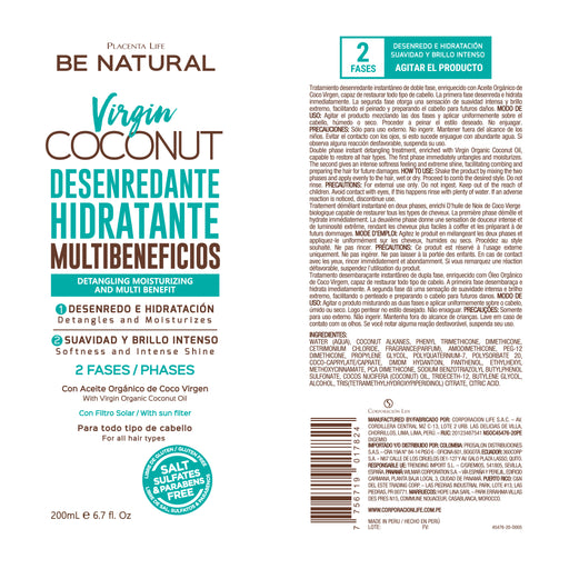 Óleo Capilar - Antifrizz de Coco Virgem 200ml - Be Natural - 2