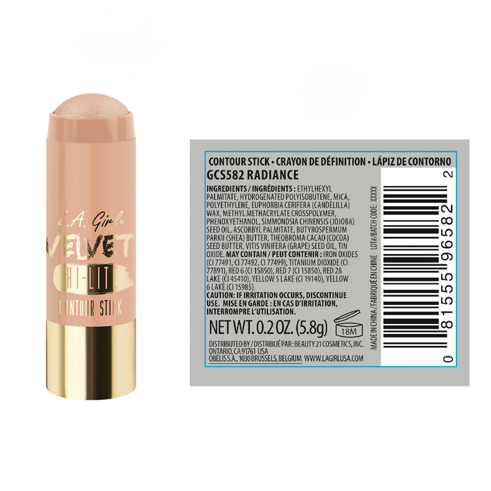 Barra de Contorno de Rostro - Velvet Contour Stick - L.A. Girl : Radiance - 2