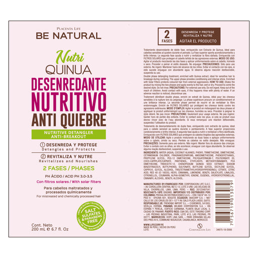 Antifritz Detangler para Cabelos - Nutri Quinoa 200ml - Be Natural - 2
