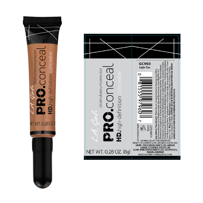Corrector Líquido - Pro Conceal Hd Concealer - L.A. Girl : Light tan - 2