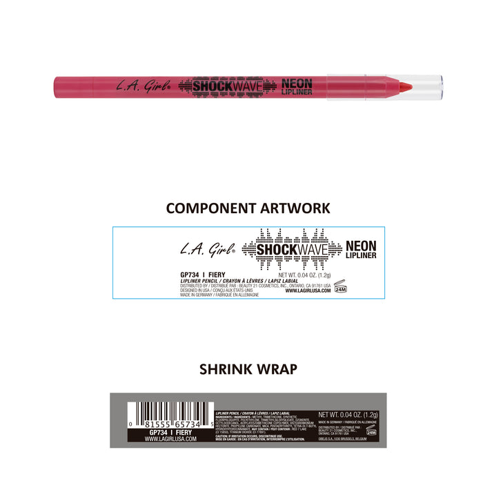 Delineador labial Shockwave Neon - L.A. Girl : Fiery Red - 2