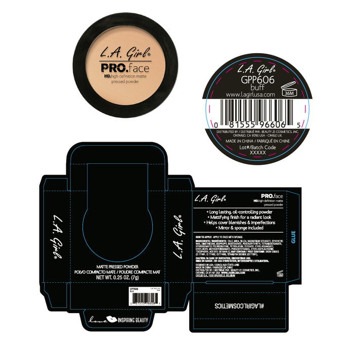 Pó Compacto - Pro Face Matte - L.A. Girl : Buff - 2