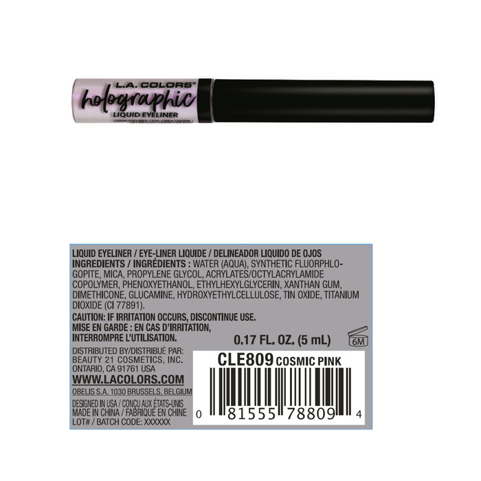 Delineador líquido - L.A. Colors : Holographic Cosmic Pink - 3
