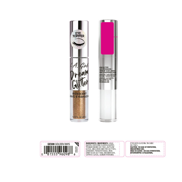 Sombra Líquida Dreamy Glitter - L.A. Girl : Golden Rays   - 2