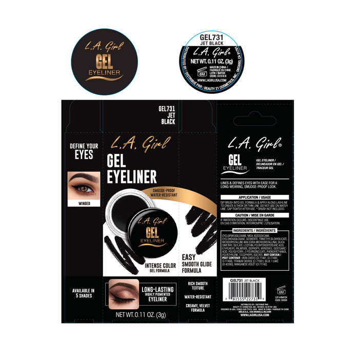 Kit de delineador em gel - L.A. Girl : Jet Black - 1