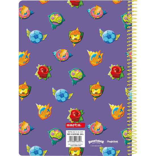 Caderno Quarto 80 H. Capas Duras Superthings Guardians of Kazoom - Safta - 2