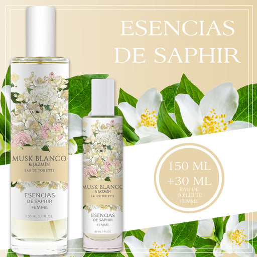 Conjunto Perfume 100 ml + 30 ml Essências - Musk Branco & Jasmim - Saphir - 2