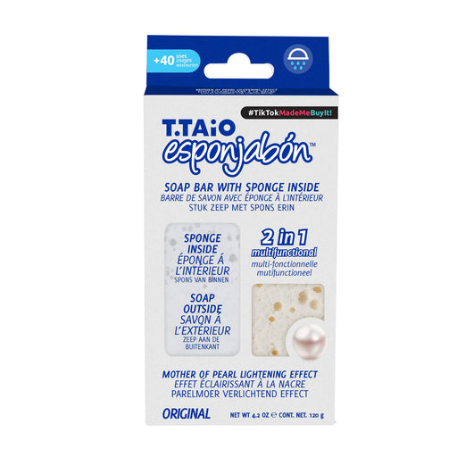 EsponJabón - Esponja + Sabão 2 em 1 - 120 gramas - T.taio : Perla - 1