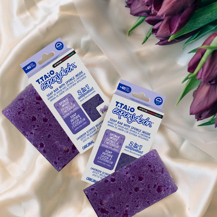 EsponJabón - Esponja + Sabão 2 em 1 - 120 gramas - T.taio : Lavanda - 3