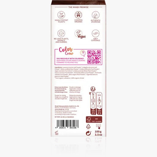 Henna Natural - Castanho Mogno 100g - Khadi - 2