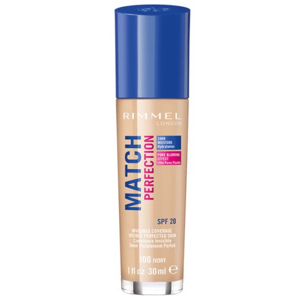 Base de Maquilhagem Match Perfection Foundation 100-ivory 30 ml - Rimmel London - 1