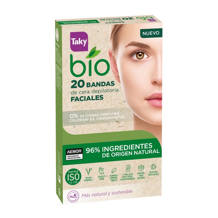 Bandas de Cera Depilatórias Faciais Bio - Taky - 1