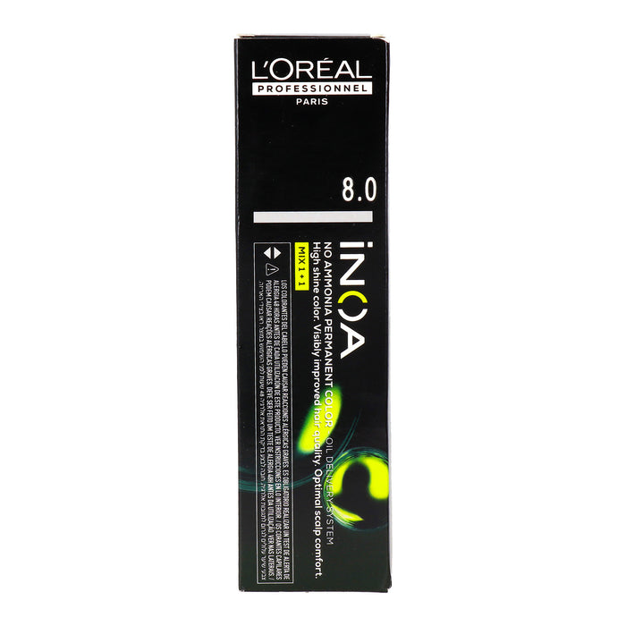 Inoa Cor Permanente Sem Amônia #8.0 60 gr - L'oréal Professionnel Paris - 1