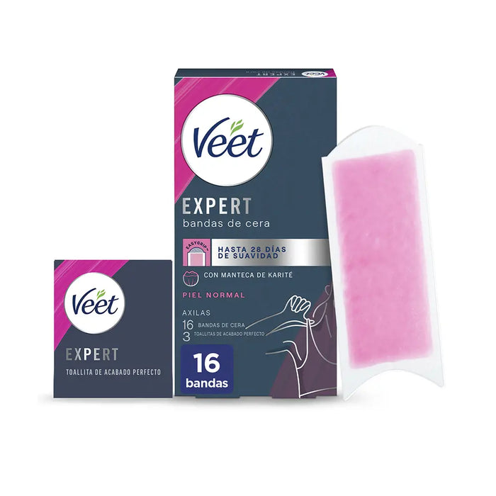 Tiras de Cera Expert Axilas Pele Normal 16un - Veet - 1