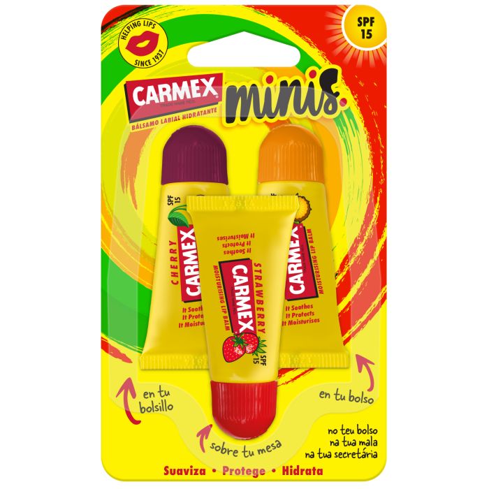 Minis Bálsamos Labiais Hidratantes Spf15 Triplo 3 U - Carmex - 1