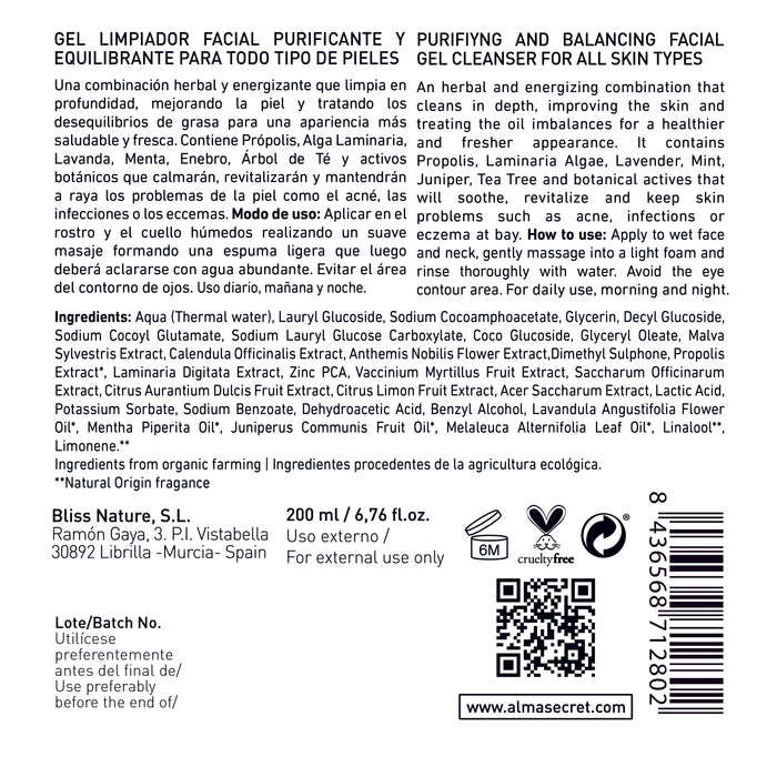 Gel de Limpeza Facial Purificante 200 ml - Alma Secret - 4