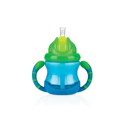 Taza Flip-it™ com Doble Asa e Click-it - 240ml - 12m+ - Nuby: Azul - 1