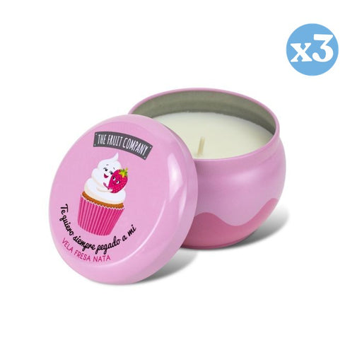Pack 3x - Vela Perfumada 1 Mechas 150 gr - Morango Creme - The Fruit Company - The Fruit Company - 1