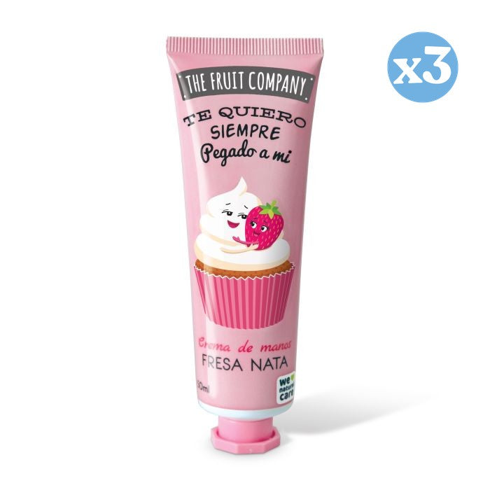 Pack 3x - Creme para as mãos 50 ml - Morango Nata - The Fruit Company - The Fruit Company - 1