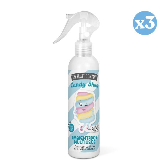 Pack 3x - Spray Ambientador Multiusos - Nuvem de Cores - Edição Candy 200ml - The Fruit Company - 1