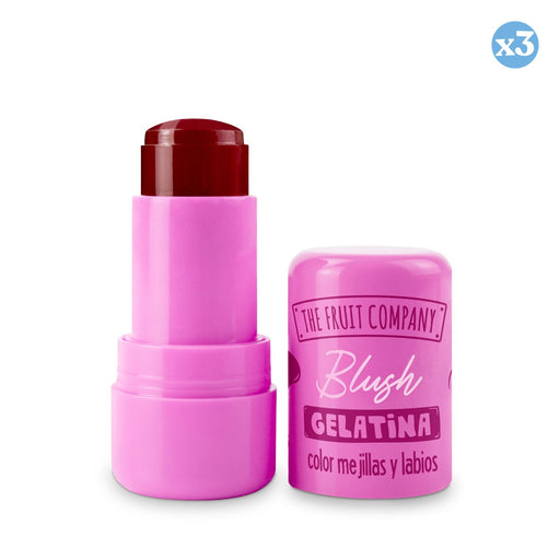 Pack 3x - 03 Blush Gelatina para Lábios e Maçãs do Rosto - Framboesa - The Fruit Company - 1