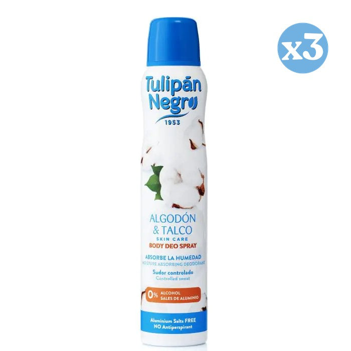 Pack 3x - Desodorante Spray - Algodão e Talco - Tulipan Negro - 1