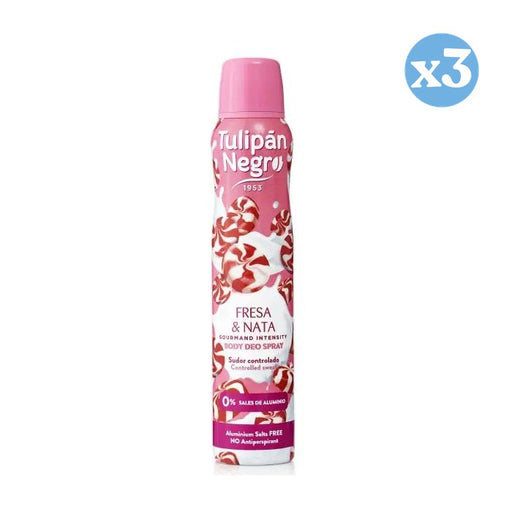 Pack 3x - Desodorante em spray de morango e chantilly - Tulipan Negro - 1