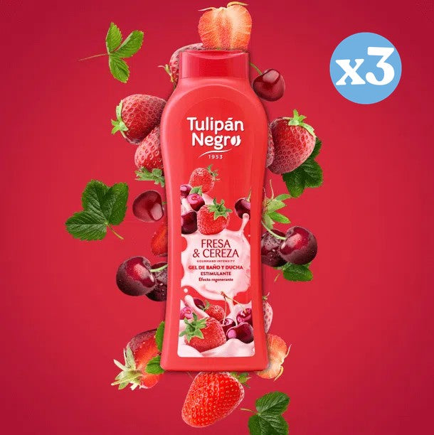 Pack 3x - Gel de paixão morango e cereja - Tulipan Negro - 3