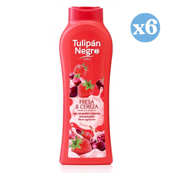 Pack 6x - Gel de paixão de morango e cereja - Tulipan Negro - 1
