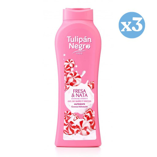 Pack 3x - Beijo morango e creme gel de banho e duche - Tulipan Negro - 1