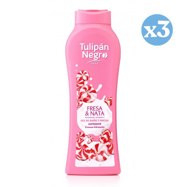 Pack 3x - Beijo morango e creme gel de banho e duche - Tulipan Negro - 1