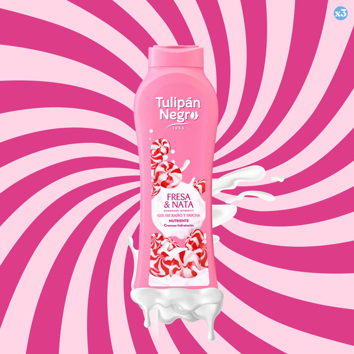 Pack 3x - Beijo morango e creme gel de banho e duche - Tulipan Negro - 3