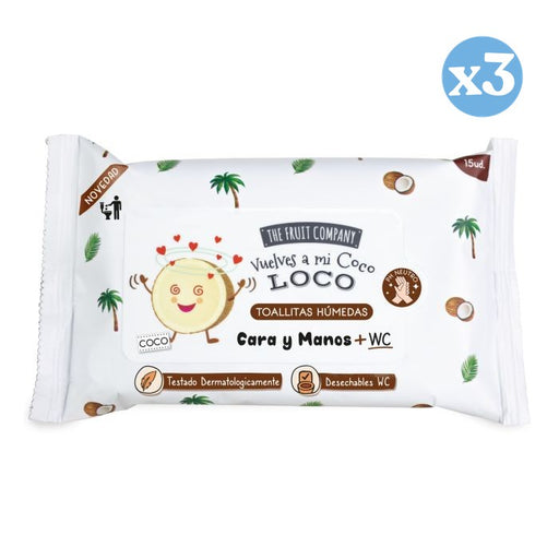 Pack 3x - Lenços hidroalcoólicos Coco - The Fruit Company - 1