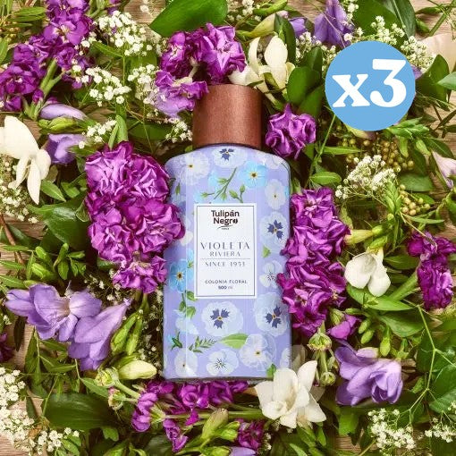 Pack 3x - Colônia Floral Violetas: 500 ML - Tulipan Negro - 2