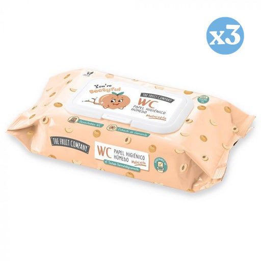 Pack 3x - Papel Húmido Wc Pêssego - The Fruit Company - 1