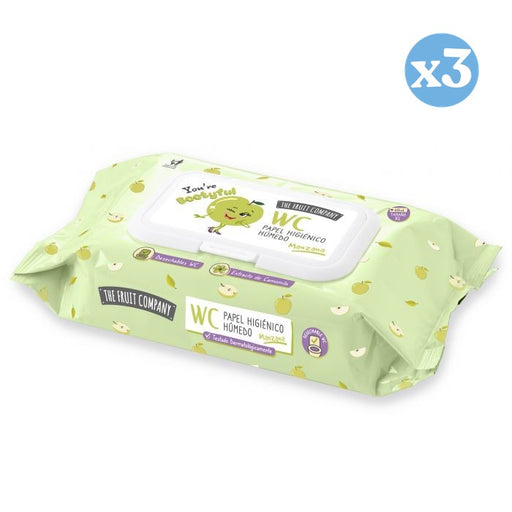Pack 3x - Papel Húmido Wc Maçã - The Fruit Company - 1