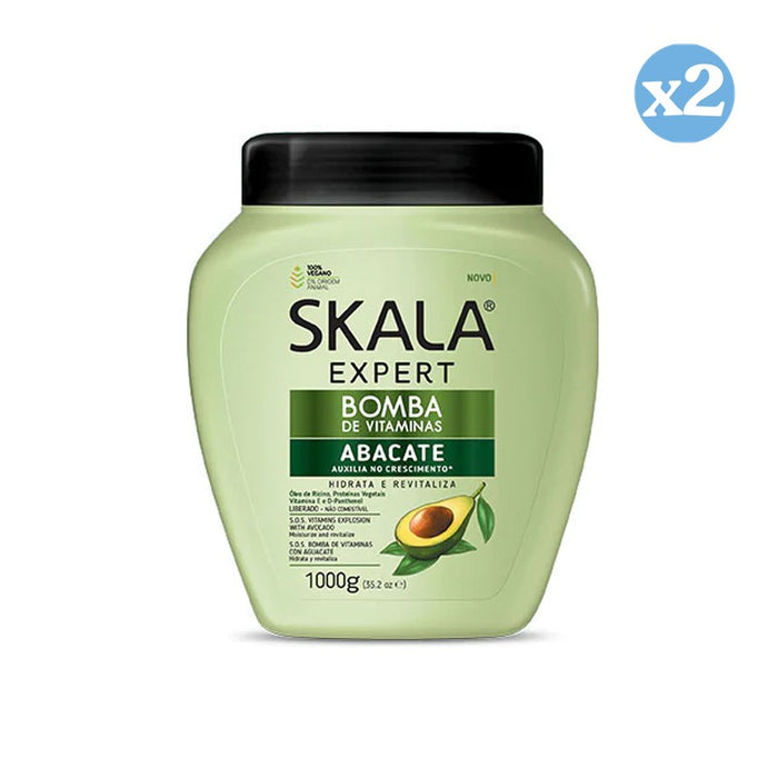 Pack 2x - Creme Condicionador Bomba Vitaminas Abacate 1000Ml - Skala - 1