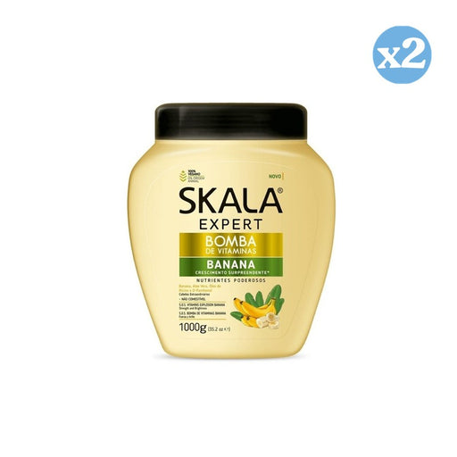 Pack 2x - Creme Condicionadora Bomba Vitaminas Banana 1000Ml - Skala - 1