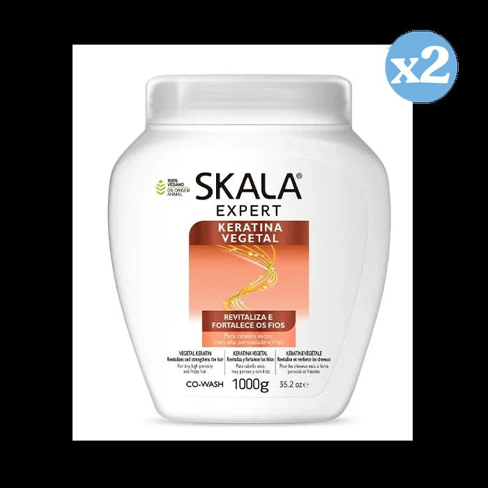 Pack 2x - Creme Condicionadora Queratina Vegetal 1000ml - Skala - 1