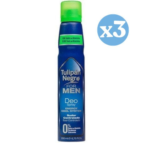 Pack 3x - TULIPAN NEGRO FOR MEN desodorizante vaporizador 200 ml - Tulipan Negro - 1