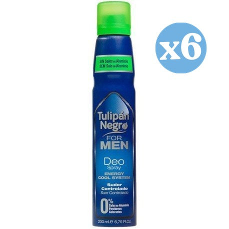 Pacote 6x - Desodorizante em spray TULIPAN NEGRO FOR MEN 200 ml - Tulipan Negro - 1