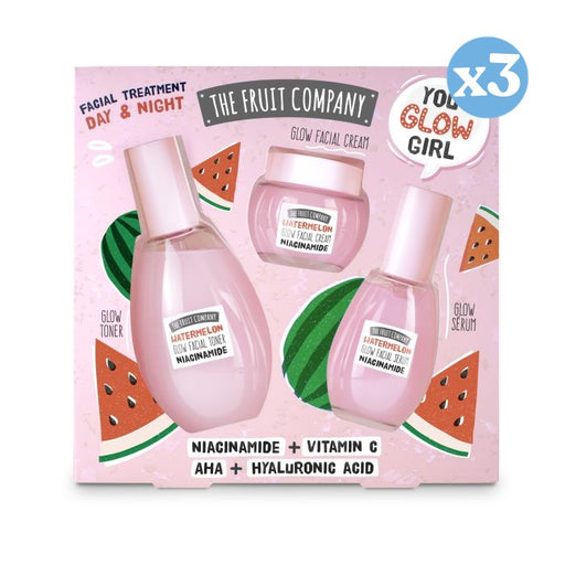 Pack 3x - Conjunto Facial Glow Melancia Tônico + Creme + Sérum - The Fruit Company - 1