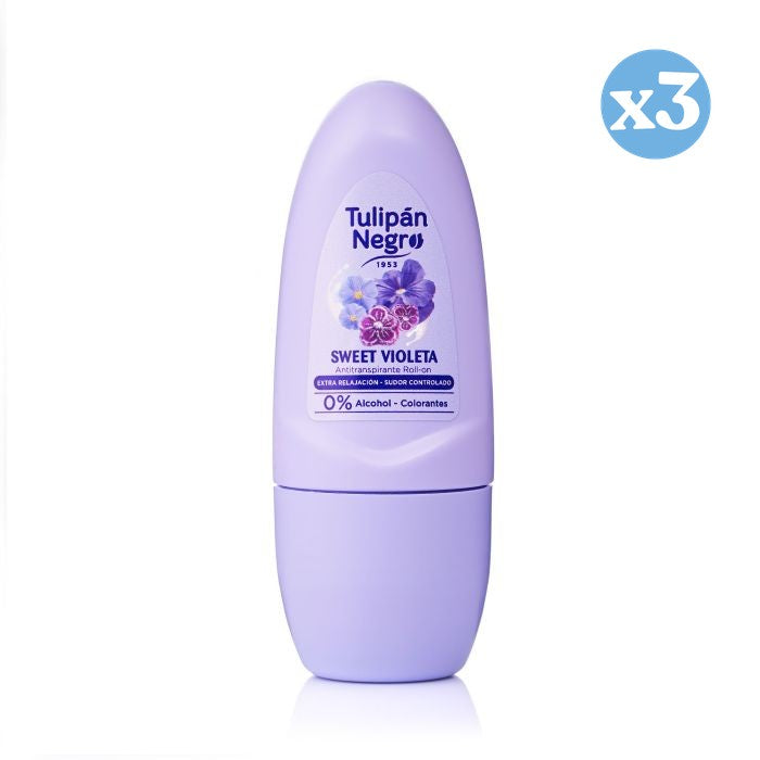 Pack 3x - Desodorante Roll on Violeta Doce 50 ml - Tulipan Negro - 1