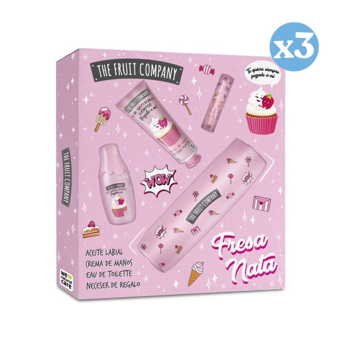 Pack 3x - Conjunto de Presente Colônia Morango e Creme 20 ml - The Fruit Company - 1