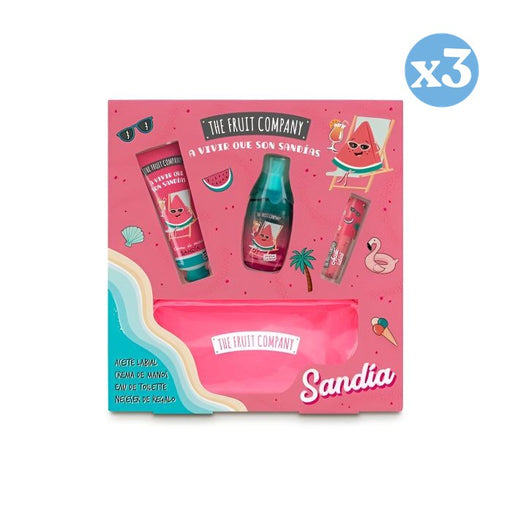Conjunto de Verão Sandía Eau de Toilette + Creme para as Mãos + Óleo Labial + Nécessaire 100 ml - The Fruit Company - 1