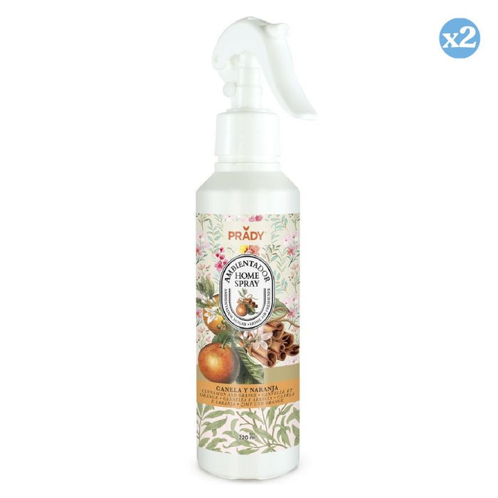 Pack 2x - SPRAY AMBIENTADOR PARA CASA CANELA E LARANJA 220ML - Prady - 1