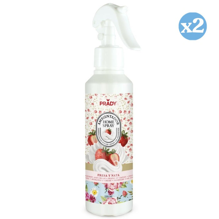 Pack 2x - Ambientador em Spray para Casa Morango e Nata 220ML - Prady - 1