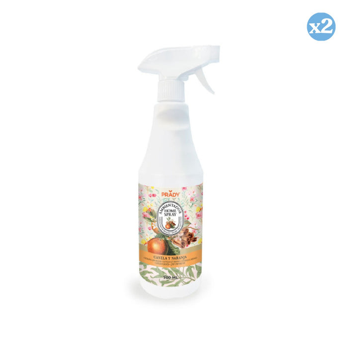 Pack 2x - AMBIENTADOR DE SPRAY PARA O LAR DE CANELA E LARANJA 700 ML - Prady - 1