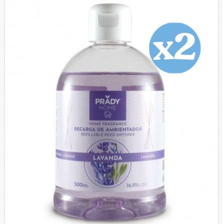 Pack 2x - Recarga de ambientador Mikado Lavanda - 500ml - Prady - Prady - 1