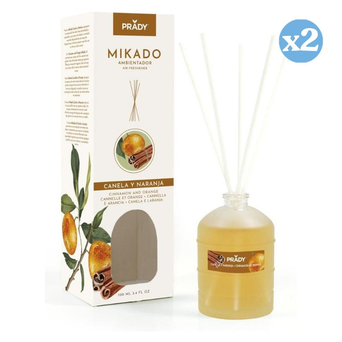 Pack 2x - MIKADO CANELA E LARANJA 100 ML - Prady - 1